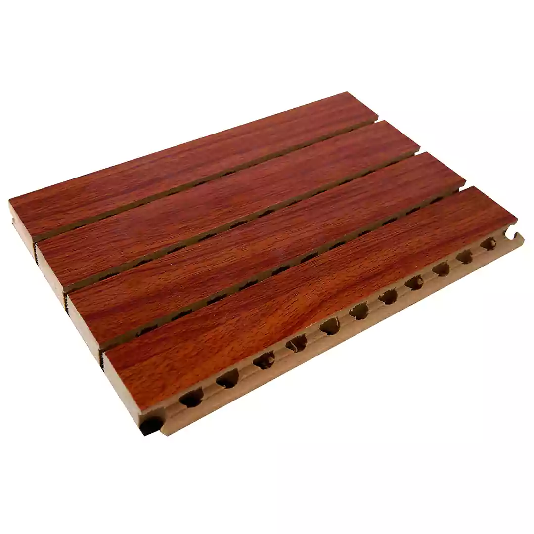 Grooved wood sound-absorbing panels