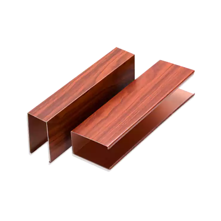 Wood grain aluminum square tube